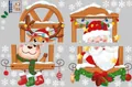 Christmas window stickers featuring Santa Claus and reindeer for festive home decoration - 30cm*90cm*2 sheets