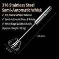 Halfautomatische garde van 316 roestvrij staal met roterend drukmechanisme - 316 roestvrij staal / Klein (28.6cm)