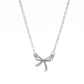 Collar minimalista con colgante de lazo plateado y cadena fina de acero inoxidable - Collar de Plata