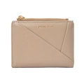 Portafoglio minimalista in ecopelle beige con scritte dorate Classic Star eleganti - Albicocca