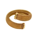 Franse retro 18K vergulde titanium stalen mesh open manchetarmband met kruisontwerp - 12mm Glad Oppervlak / Goud