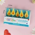 Five-piece set of flame-shaped birthday candles in warm yellow orange and red tones - Yellow Flame Candle