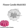 Stampo in silicone per candela a fiore di quadrifoglio con campione di cera rosa - Stile 3 Fiore