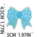 Toppa ricamata fiocco blu a pois 5cm x 4,5cm per decorazione fai da te vestiti bimbi - Stile Fiocco a Pois (C23XX-088-14)