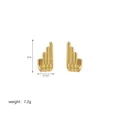 Minimalist gold tiered vertical stripe earrings in stainless steel for women - Gold