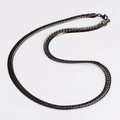 7.5mm black stainless steel flat curb chain necklace set with secure lobster clasp - 7.5mm*60cm Necklace / Black