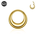 Gepolijste G23 titanium gouden segment clicker ring voor oor en neus piercing sieraden - 1.2x12mm / Glad Oppervlak / Goud