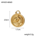 Aquarius zodiac 18K gold pendant in 2.0cm size featuring embossed water bearer design - Aquarius