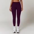 High-waisted quick-dry yoga leggings in deep purple finish with slim fit design - S / Giga Purple