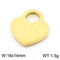 Golden stainless steel heart pendant 16x14mm for DIY jewelry making and crafts - Gold Simple Heart Style (KLJ8563-Z)
