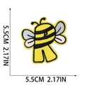 Cartoon bee letter R embroidery patch with yellow stripes and white wings, 2.17 inch size - Letter R Style (XT287)