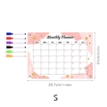 Magnetic acrylic monthly planner set with 6 markers in pink glitter for refrigerators - TYU092 Small Fruit (With 6 Pens)