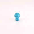 Mushroom-shaped turquoise stone pendant with black matrix texture on white background - Turquoise / 15*20mm
