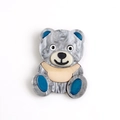 Cartoon bear acrylic brooch with grey marble texture and blue accents for women - Gray Marble Bear