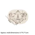 Relief style white silicone mold for fondant and clay with 9.7x6.7cm dimensions - 3# Grey (15-1141) / Gray