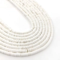 White 4mm/6mm polymer clay disk beads for DIY jewelry making and handmade bracelets - White