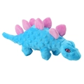 Giocattolo di peluche stegosauro per cani in tessuto blu testurizzato con pinne rosa ricamate - Blu