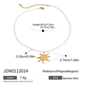 Collar de acero inoxidable con cuentas y colgante de sol con guía de medidas exacta - Estilo de Colgante de Sol con Cuentas Blancas (JDN0112014)