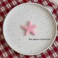Pink starfish handmade wool felt DIY decoration piece for Christmas bouquets - Star - Pink