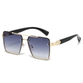 Gafas de sol cuadradas vintage con montura de metal dorado y lentes degradadas azules - Montura Dorada Lentes Degradadas Grises