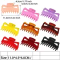 Large 11cm hair claw clips set in nine assorted solid colors for long hair styling - 11cm 9-Teeth Solid Mixed Colors