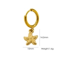 Starfish drop earring in 14K gold plated stainless steel with textured sea star pendant - E12 Frosted Sea Star
