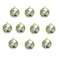 Set mit 10 Emaille-Panda-Anhängern mit Bambus in Goldlegierung für DIY-Schmuck - Stil 1