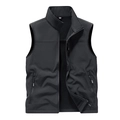 Outdoor-Softshell-Weste für Herren in Schwarz mit Stehkragen, Fleecefutter und Taschen - M / Schwarz