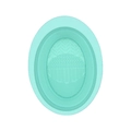 Collapsible teal silicone makeup brush cleaning bowl with textured surface - Ellipse / Green