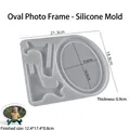 Stampo in silicone per cornice ovale ondulata con base per resina fai-da-te 21x18cm - Cornice Ovale