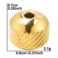Golden 304 stainless steel textured spacer bead for DIY jewelry with size and weight specs - 0.8cm x 0.7cm / Gold