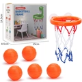 Kids basketball set with orange hoop, suction cup, net, and 5 balls in gift box - Orange Duck - English Box - With 5 Balls