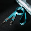 Türkisfarbenes Nylon-Schlüsselband mit Metallkarabinerhaken für ID-Karten und Ausweise - 1.5cm / Minzgrün