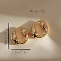 Polished gold-plated teardrop loop earrings with minimalist double-drop design - Gold