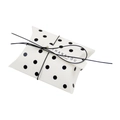 Pillow gift box with black polka dots and a thank you tag for wedding candy packaging - Black Polka Dots