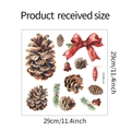 Detailed Christmas bow and pinecone decals for bathroom toilet and wall decoration - 29x29cm/HY-M242