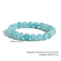 Light blue 8mm natural stone elastic beaded bracelet with amazonite style beads - Aquamarine Sapphire