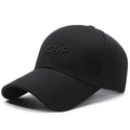 Berretto da baseball nero classico con ricamo 3D e visiera curva strutturata unisex - Regolabile / Nero con ricamo nero