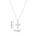 Silver cross necklace featuring six white pearls with 26.0mm x 17.3mm pendant sizing - Silver Pearl Cross (A175)