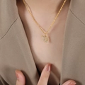 Gouden Maagd-sterrenbeeld hanger ketting met fonkelende steentjes aan fijne ketting - Maagd - Goud / 40+5cm