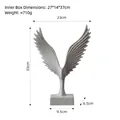 Minimalist resin eagle wing statue in sandstone color, weighing 710g and 33cm in height - Sandstone-Eagle Spreading Wings