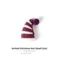 Miniature purple and white striped knitted Christmas hat with a soft top pompom - Purple and White Striped Christmas Hat (Small)
