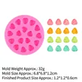 Pink 18-cavity strawberry silicone mold for resin craft and chocolate making - 4#B1144 Strawberry Triangle / Pink