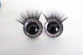 3D colorful eyelash doll eye variant with black sequins and long synthetic lashes - Light Glitter / 14mm