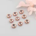 Set of nine polished rose gold 14K gold filled silicone slider beads for bracelets - Rose Gold