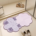 Tappetino da bagno a fiore viola e rosa con texture morbida e assorbente - 40*60cm Pelle Assorbente / E-Pennellata Viola e Geometrico Rosa