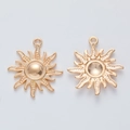 Vintage golden sun charms for DIY jewelry making with realistic metallic sunburst design - KC Gold
