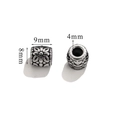 Retro stainless steel mantra bead in antique silver finish with 4mm hole for DIY jewelry - Vintage Six-syllable Mantra-Style 13