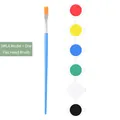 Children's 6-color acrylic paint set with 3ml pots and one flat head paintbrush - 3ml 6 Colors Style A + 1 Brush