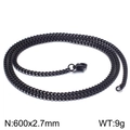 Cadena de eslabones negra de acero inoxidable de 600mm de largo y 2,7mm de ancho - Negro 60cm*2.7mm